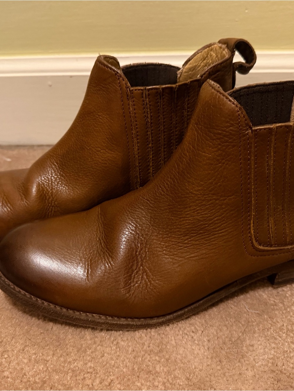 Women's Brown Leather Chelsea Ankle Boots
